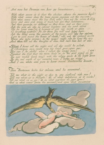 Visions of the Daughters of Albion, Plate 6, And none but Bromian by William Blake